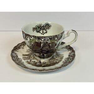 Heritage Hall Staffordshire‎ Colonial Overhang Ironstone Cup & Saucer Set